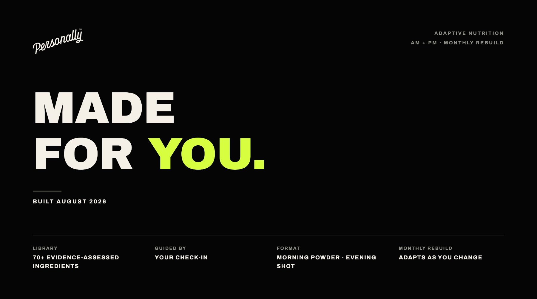 Personally Formula — built for you