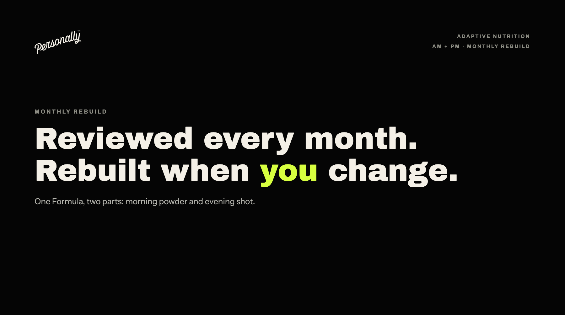 Your Formula, rebuilt monthly